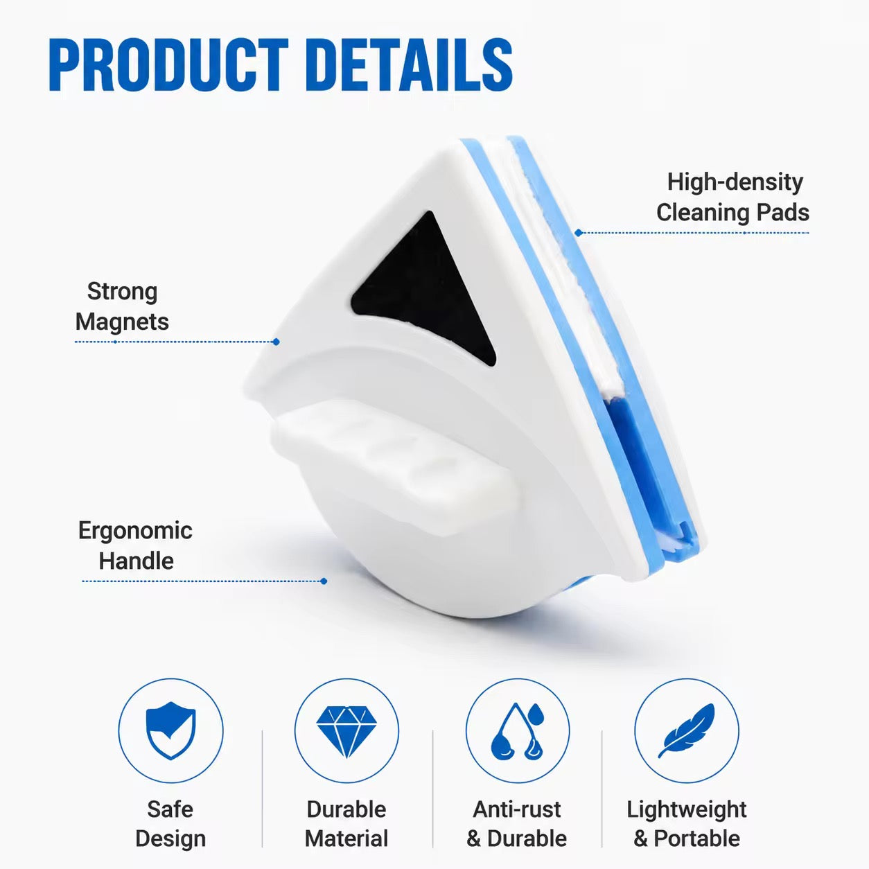 Doublefaced Magnetic Glass Cleaner